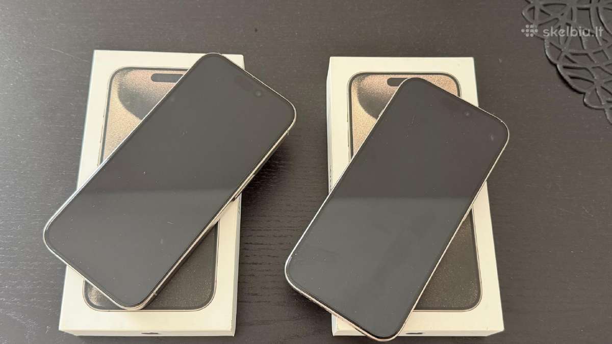 Parduodami 2 iPhone 15 Pro 128gb Natural Titan