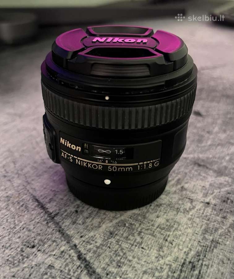 Af-s Nikkor 50mm f/1.8g – beveik kaip naujas, su d