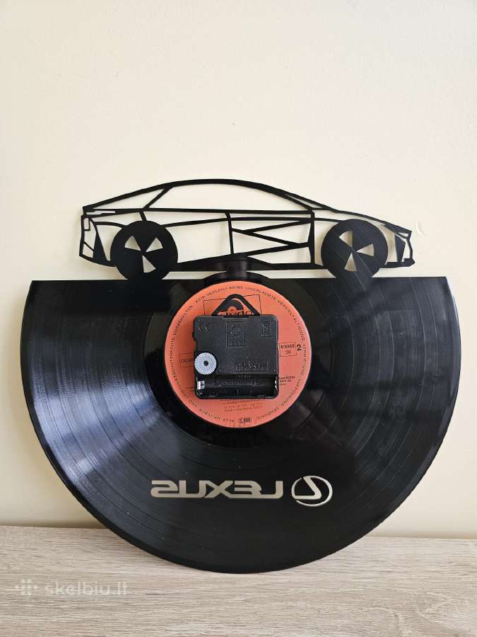 Sieninis laikrodis iš vintažinės vinilo plokštelės - nuotraukos Nr. 2