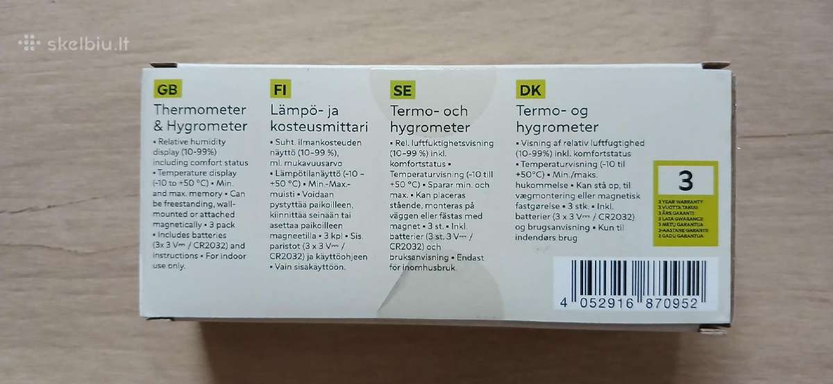 Vidaus patalpų termometras ir drėgmės matuoklis - nuotraukos Nr. 2