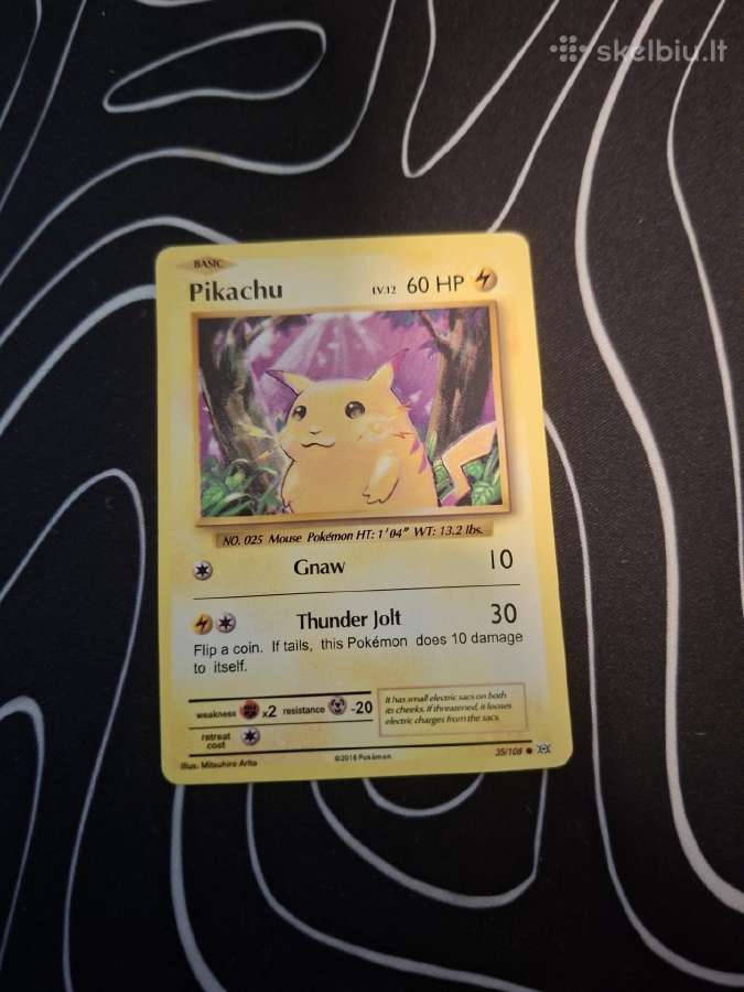 Pikachu kortelė iš 2016 m.