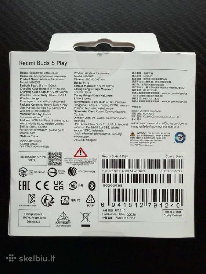 Redmi buds 6 play belaides ausinės - nuotraukos Nr. 2