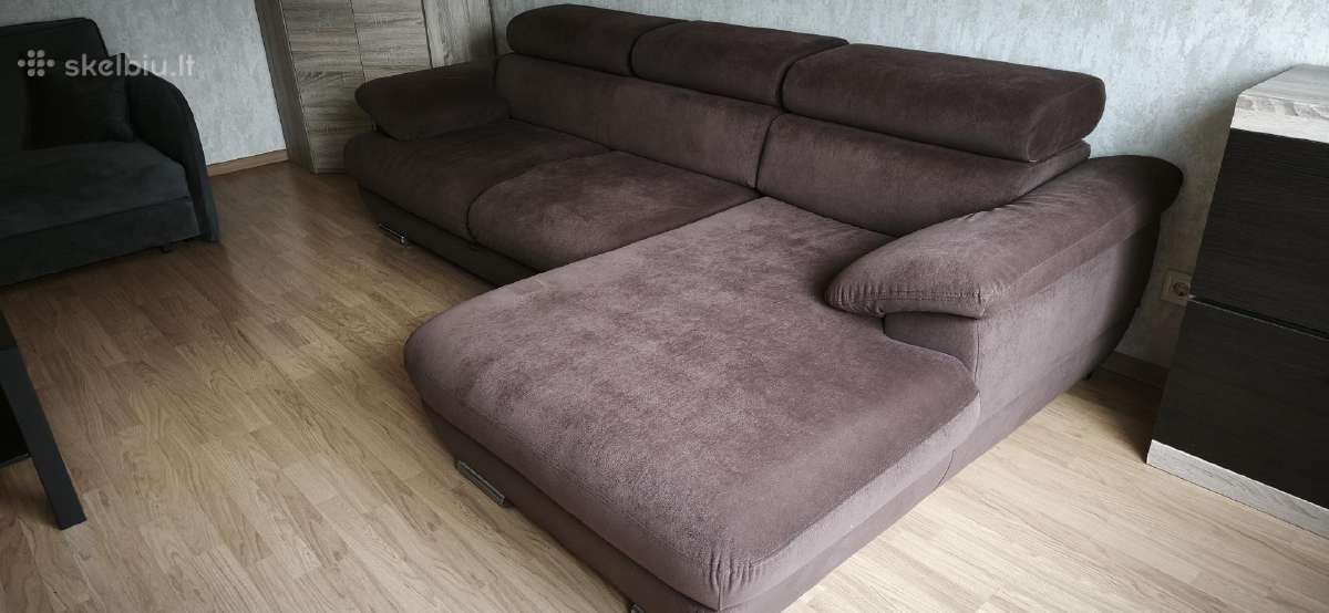 Rudos spalvos kampinė sofa - nuotraukos Nr. 2