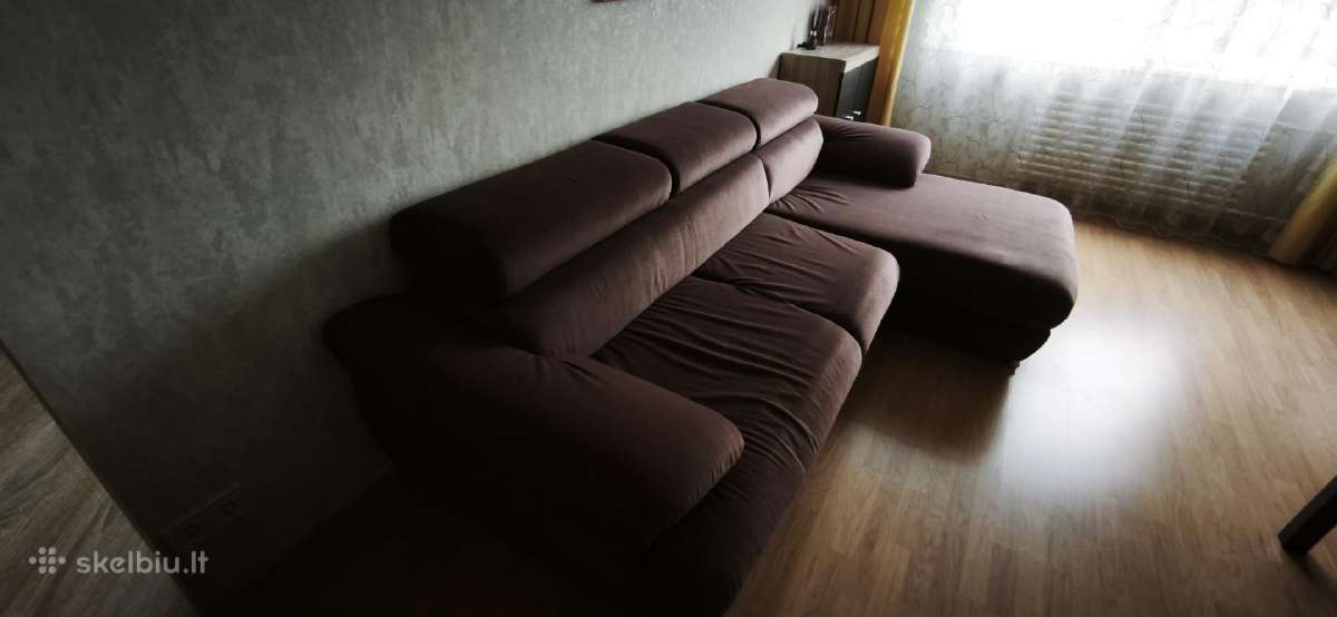 Rudos spalvos kampinė sofa - nuotraukos Nr. 3