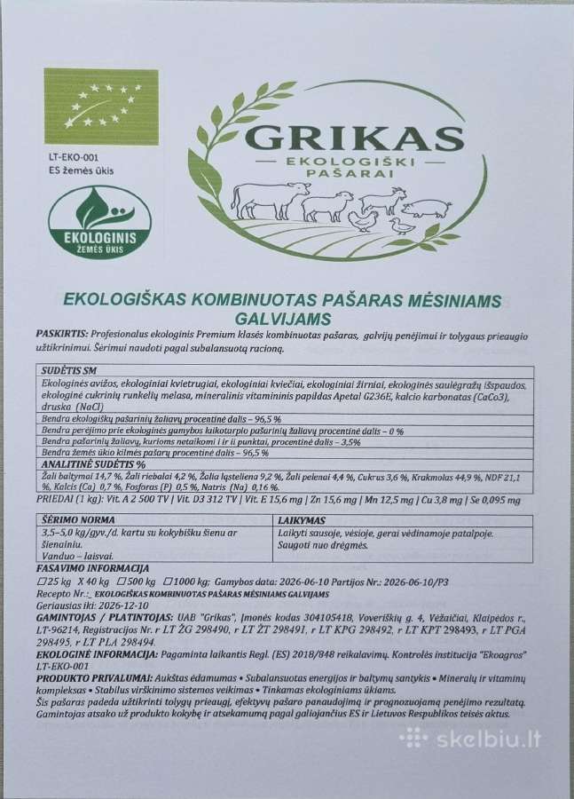 Ekologiški Kombinuoti Pašarai - nuotraukos Nr. 9