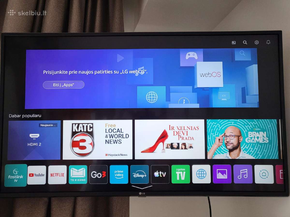 Parduodamas 4k raiškos LG televizorius 109 cm