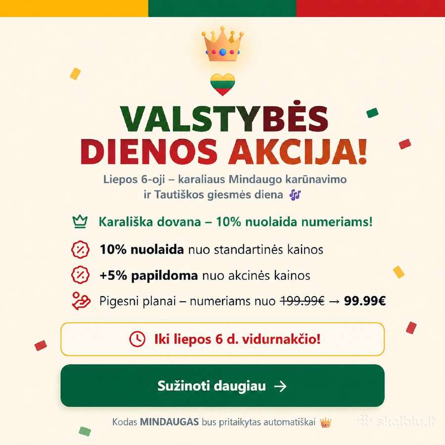 Gražūs telefono numeriai – 10.000 Nr, pigūs planai
