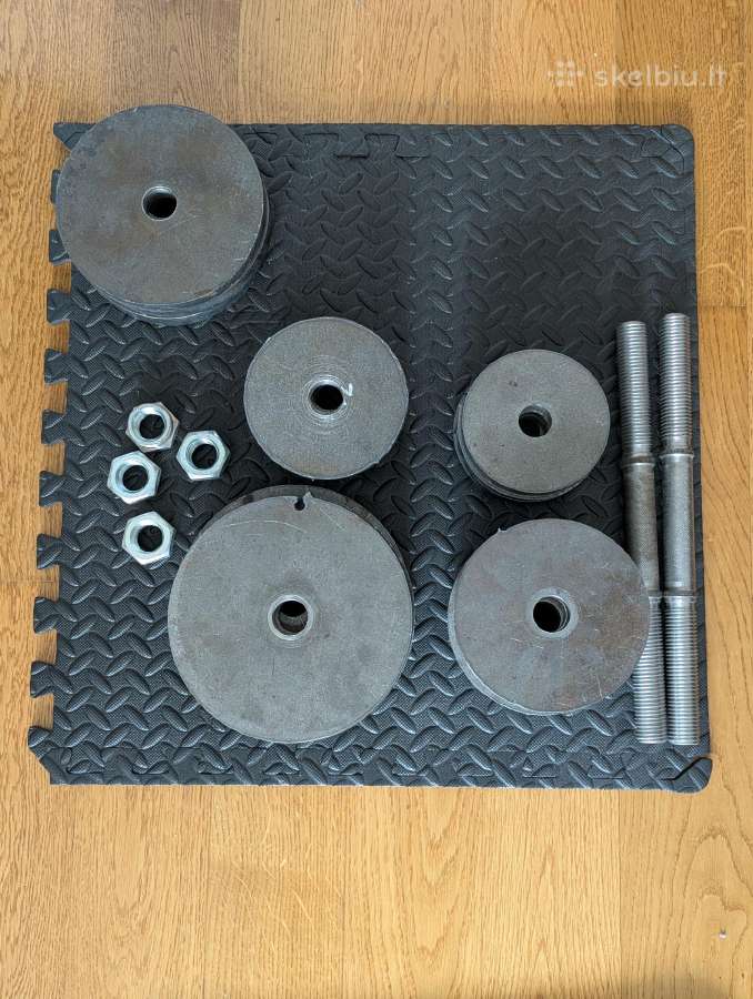 87kg pilnas plieninių svarmenų rinkinys - nuotraukos Nr. 2