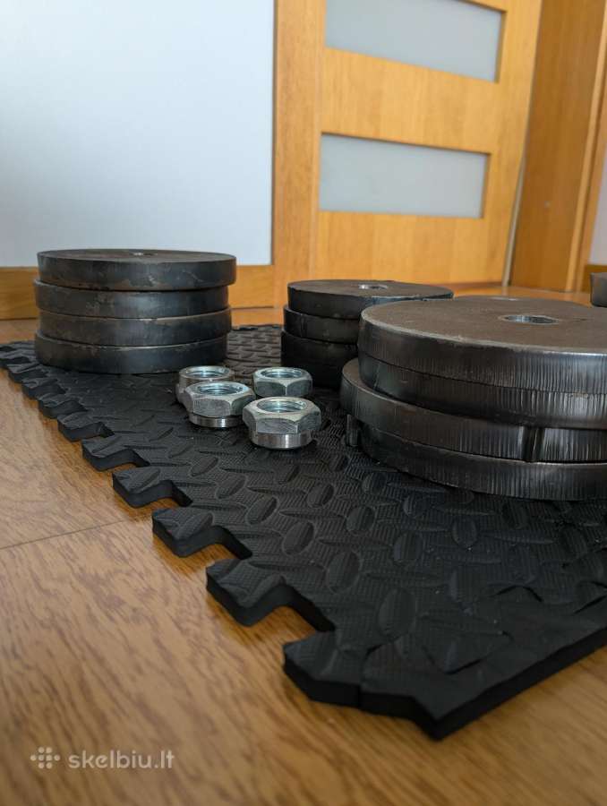 87kg pilnas plieninių svarmenų rinkinys - nuotraukos Nr. 4