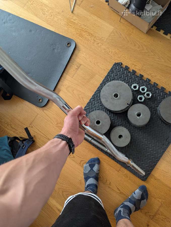87kg pilnas plieninių svarmenų rinkinys - nuotraukos Nr. 6