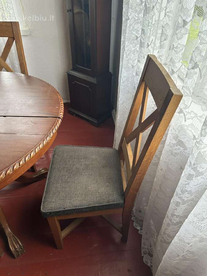 Ąžuolinis stalas su 6 kėdėmis - nuotraukos Nr. 4