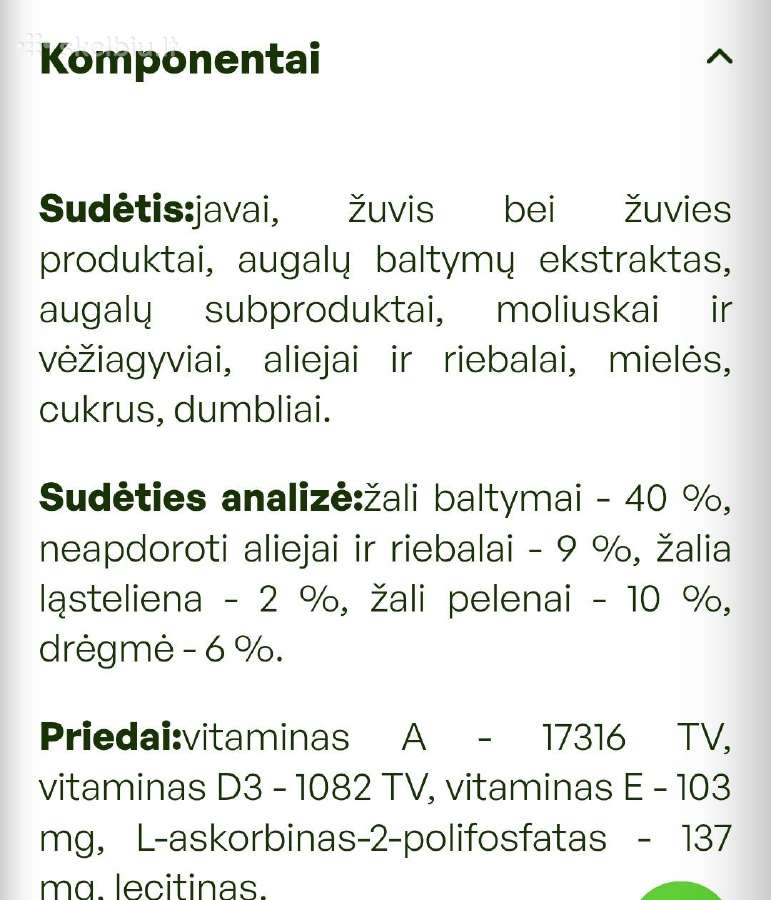 Maistas tvenkinių žuvims - nuotraukos Nr. 7