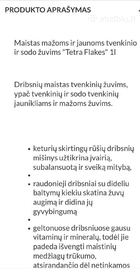 Maistas tvenkinių žuvims - nuotraukos Nr. 9