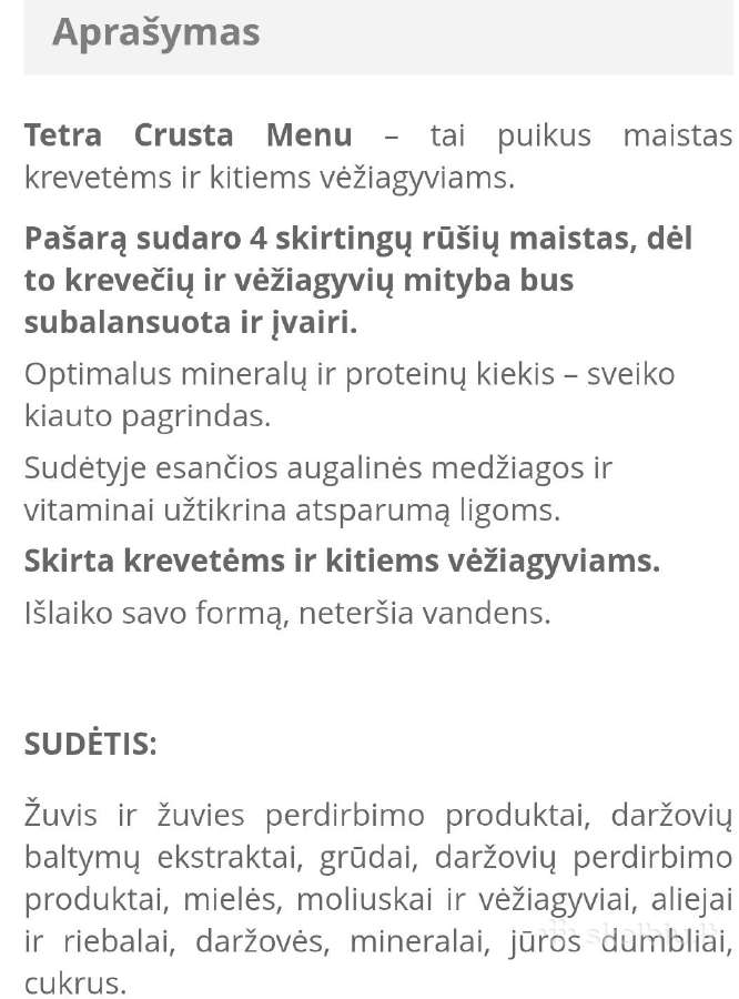 Maistas krevetėms / krabams - nuotraukos Nr. 6