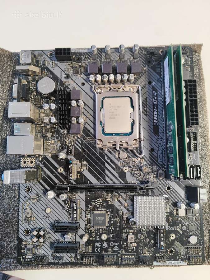 B660m-hdv motininė su Intel Core i3 12100f