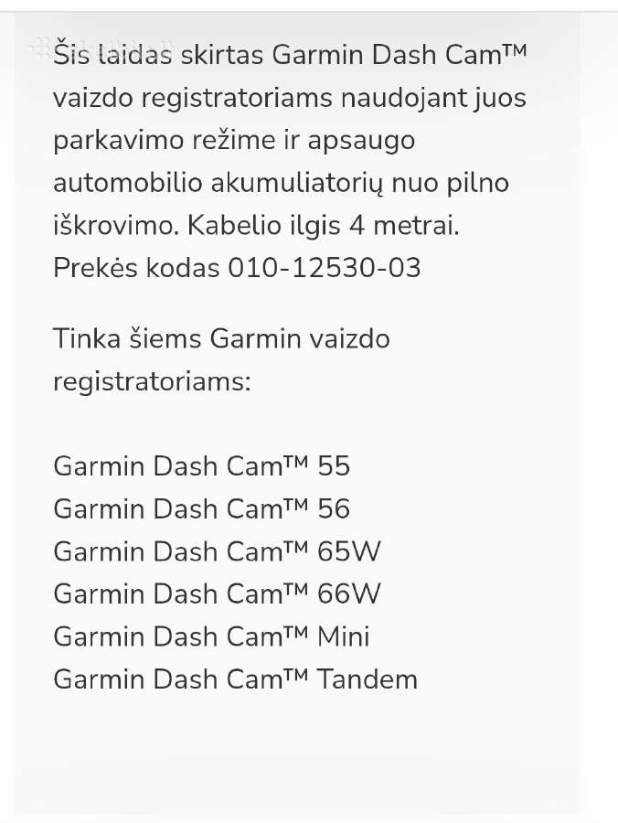 Garmin parkavimo laidas. - nuotraukos Nr. 3