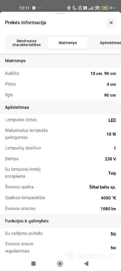 Kabamasis šviestuvas Milagro Perce Ml6476, 18w - nuotraukos Nr. 10