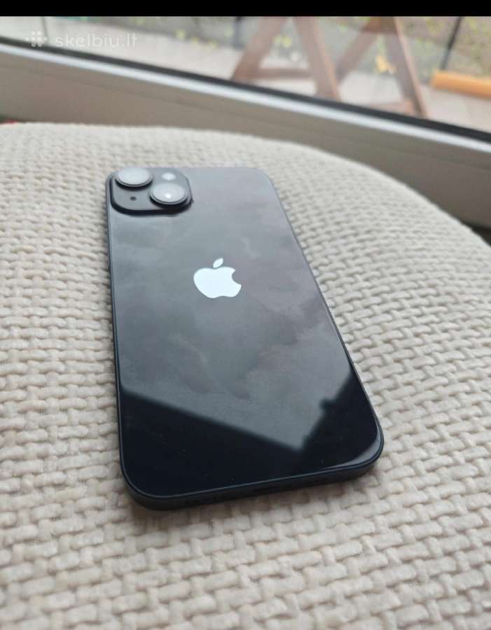 iPhone 14 juodas 128gb 100% baterija