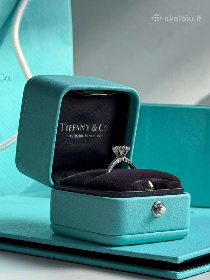Tiffany & Co platininis apvalus žiedas su briliant - nuotraukos Nr. 2