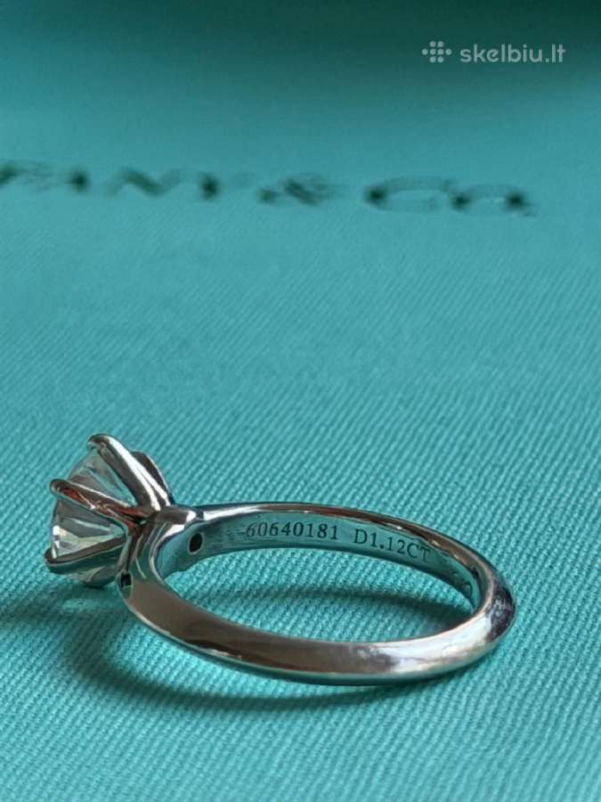 Tiffany & Co platininis apvalus žiedas su briliant - nuotraukos Nr. 5