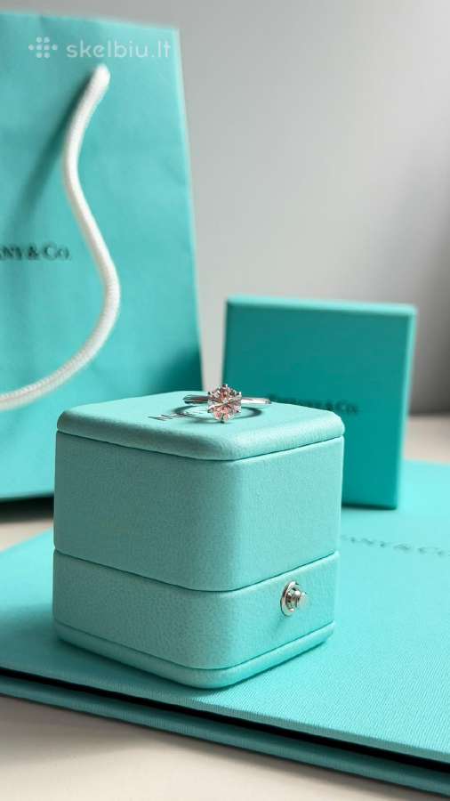 Tiffany & Co platininis apvalus žiedas su briliant - nuotraukos Nr. 3
