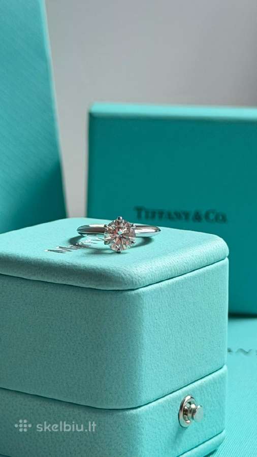 Tiffany & Co platininis apvalus žiedas su briliant - nuotraukos Nr. 4