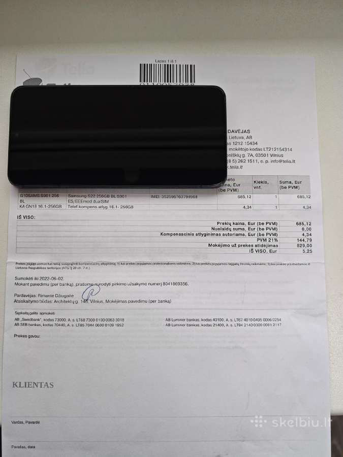 Samsung S22 8gb RAM 256 Rom