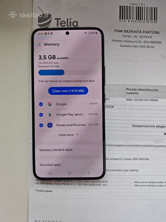 Samsung S22 8gb RAM 256 Rom - nuotraukos Nr. 4