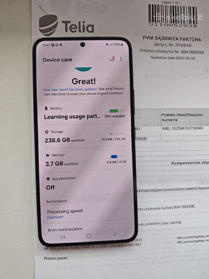 Samsung S22 8gb RAM 256 Rom - nuotraukos Nr. 5