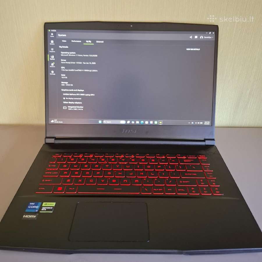 Msi Gf63 Thin i7 11gen Rtx 3050 16gb RAM