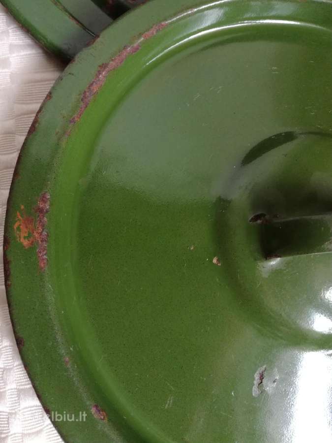 Labai senų laikų,emaliuoti puodų dangčiai - nuotraukos Nr. 7