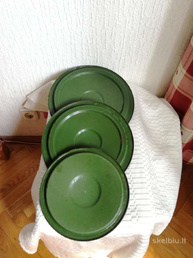 Labai senų laikų,emaliuoti puodų dangčiai - nuotraukos Nr. 9
