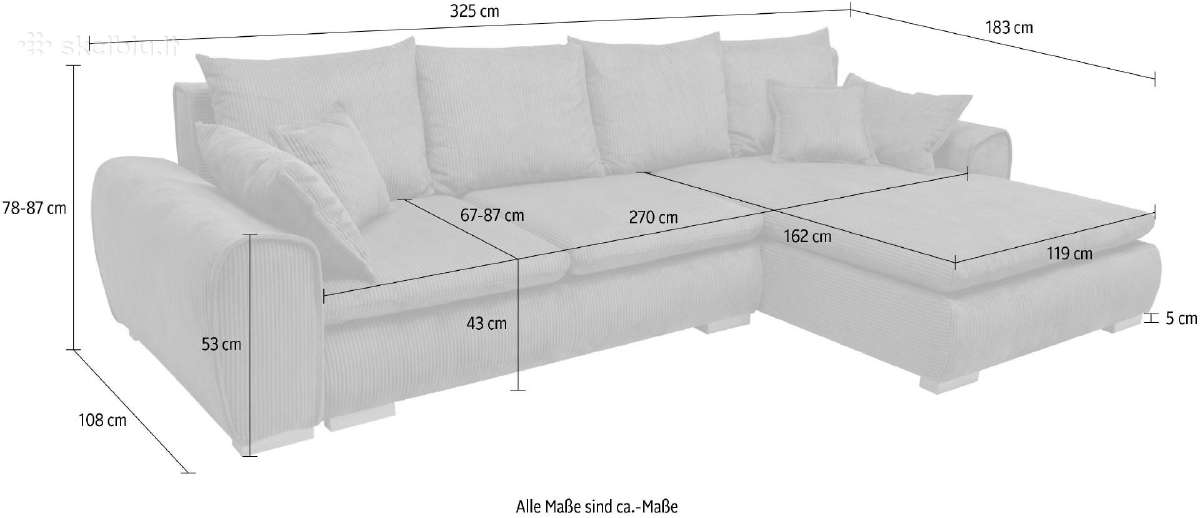 Vokiškas 325cm L kampas su miego funkcija 6 spalv - nuotraukos Nr. 3
