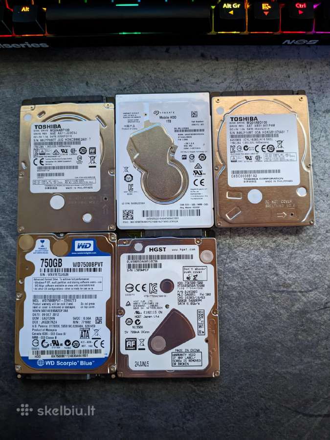 Nešiojamu pc HDD 750gb-1tb