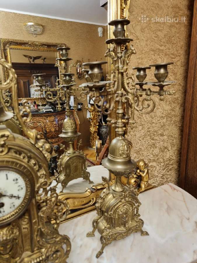 Židinio laikrodis su dviem žvakidėmis - nuotraukos Nr. 8