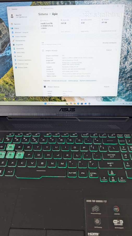Asus Tuf Gaming F17 - nuotraukos Nr. 3