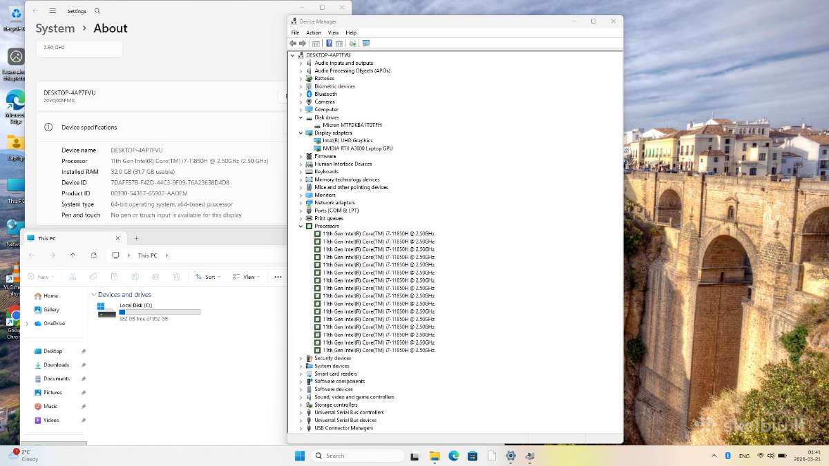 Lenovo Thinkpad P15 i7 11850h 32gb 1tb Rtx A3000 - nuotraukos Nr. 8