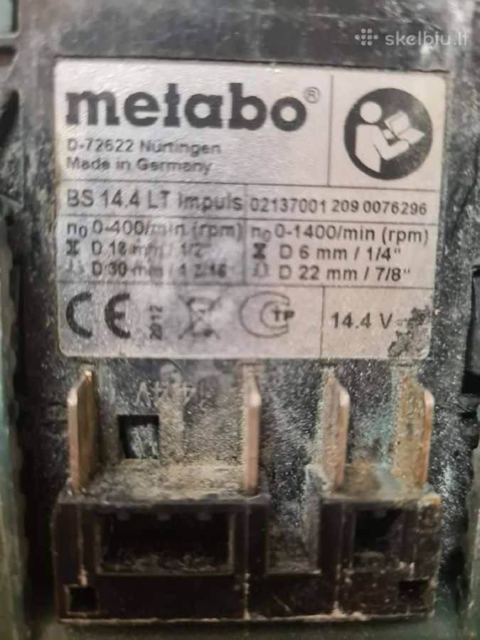 Metabo Bs 14.4 Lt akumuliatorinis suktuvas - nuotraukos Nr. 3