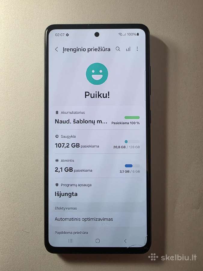 Samsung galaxy A52s 5G 128 GB 6 GB RAM geras - nuotraukos Nr. 3