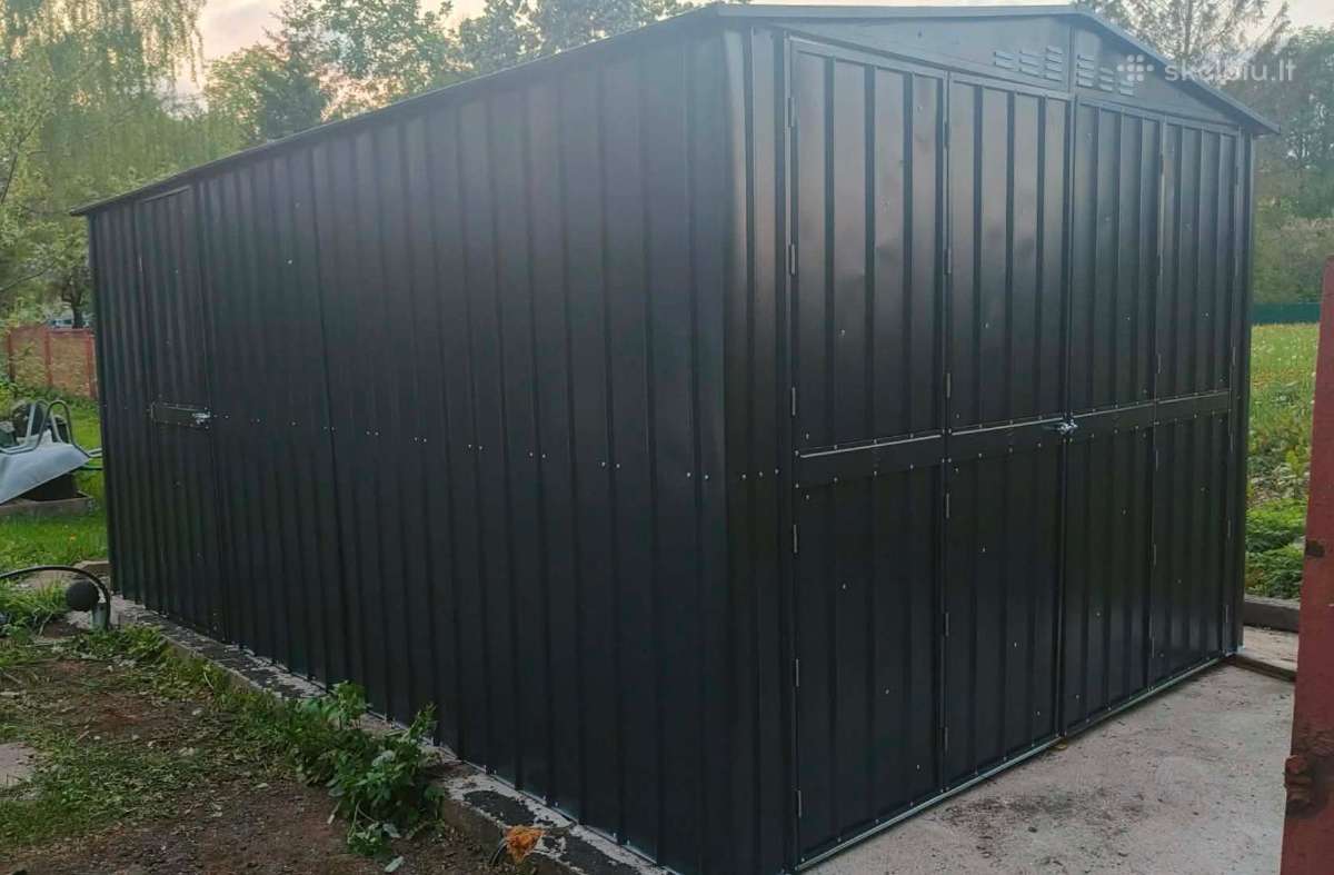 Parduodu surinktą cinkuoto plieno metalinį garažą
