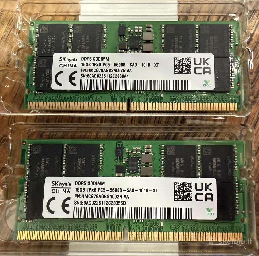 32 GB (2x16gb) Ddr5-5600 So-dimm Sk hynix