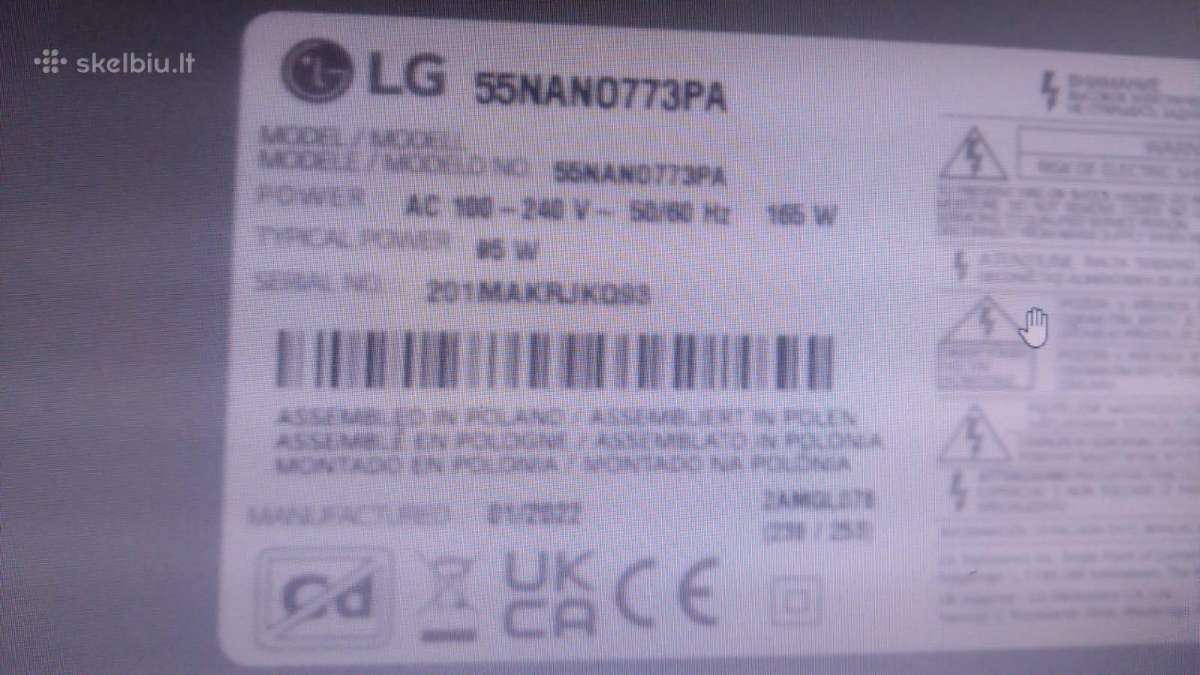 LG 55nano77 55" 4k Nanocell (2022) – dalims - nuotraukos Nr. 5