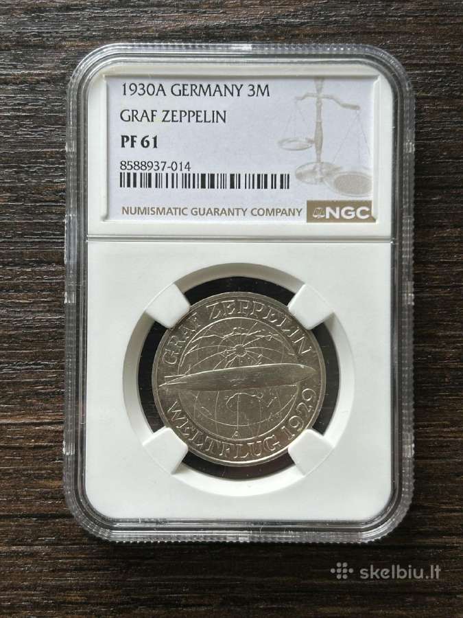 Vokietija 3 Markes 1930 A Graf Zeppelin Ngc Pf61