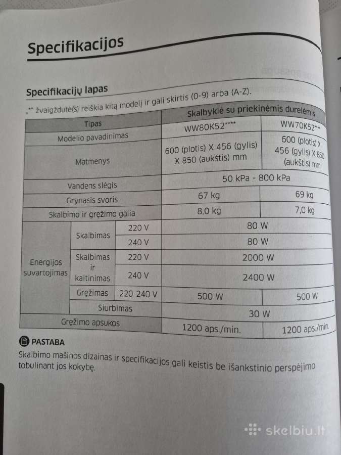 Parduodu naudotą skalbimo mašiną Samsung - nuotraukos Nr. 6