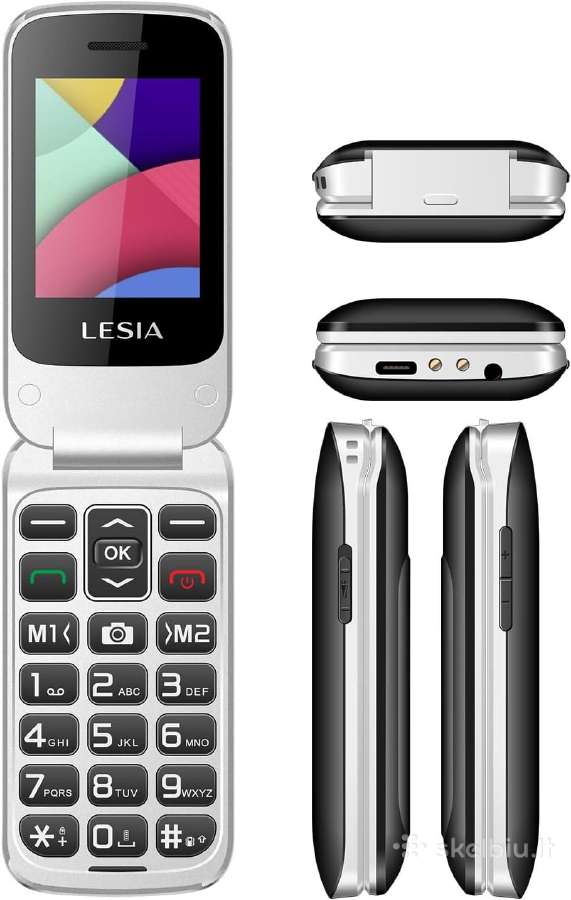 Lesia f2 grey atlenkiamas senjorų telefonas - nuotraukos Nr. 2
