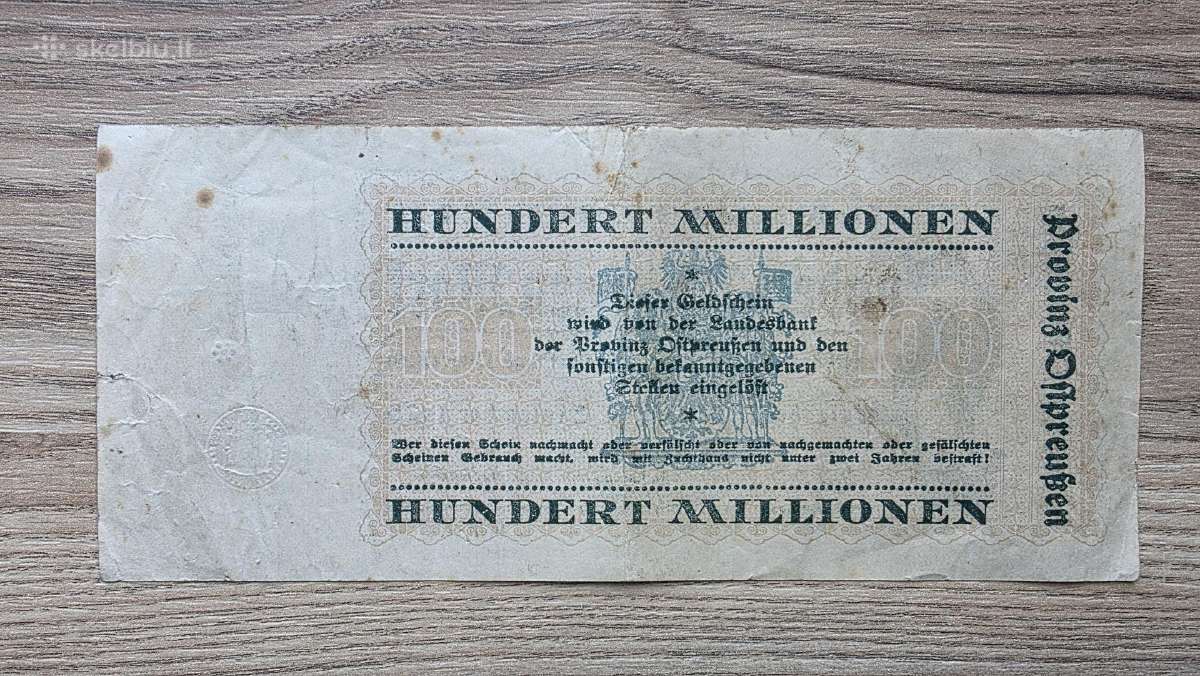 1923 m. Karaliaučius 100 000 milijonų markių - nuotraukos Nr. 2
