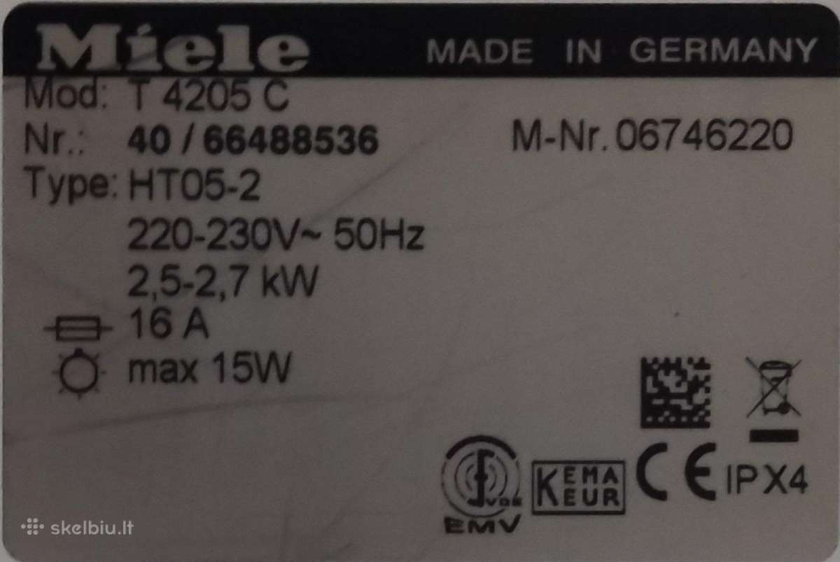 Miele t 4205 c džiovyklė - nuotraukos Nr. 5
