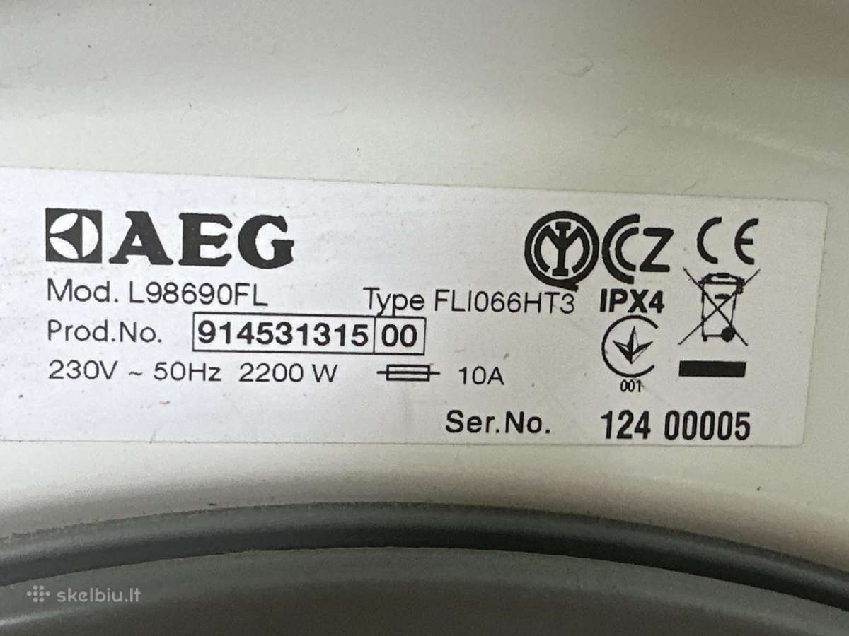 Skalbimo Masina Aeg 9kg A+++ Lavamat Protex Plus - nuotraukos Nr. 10