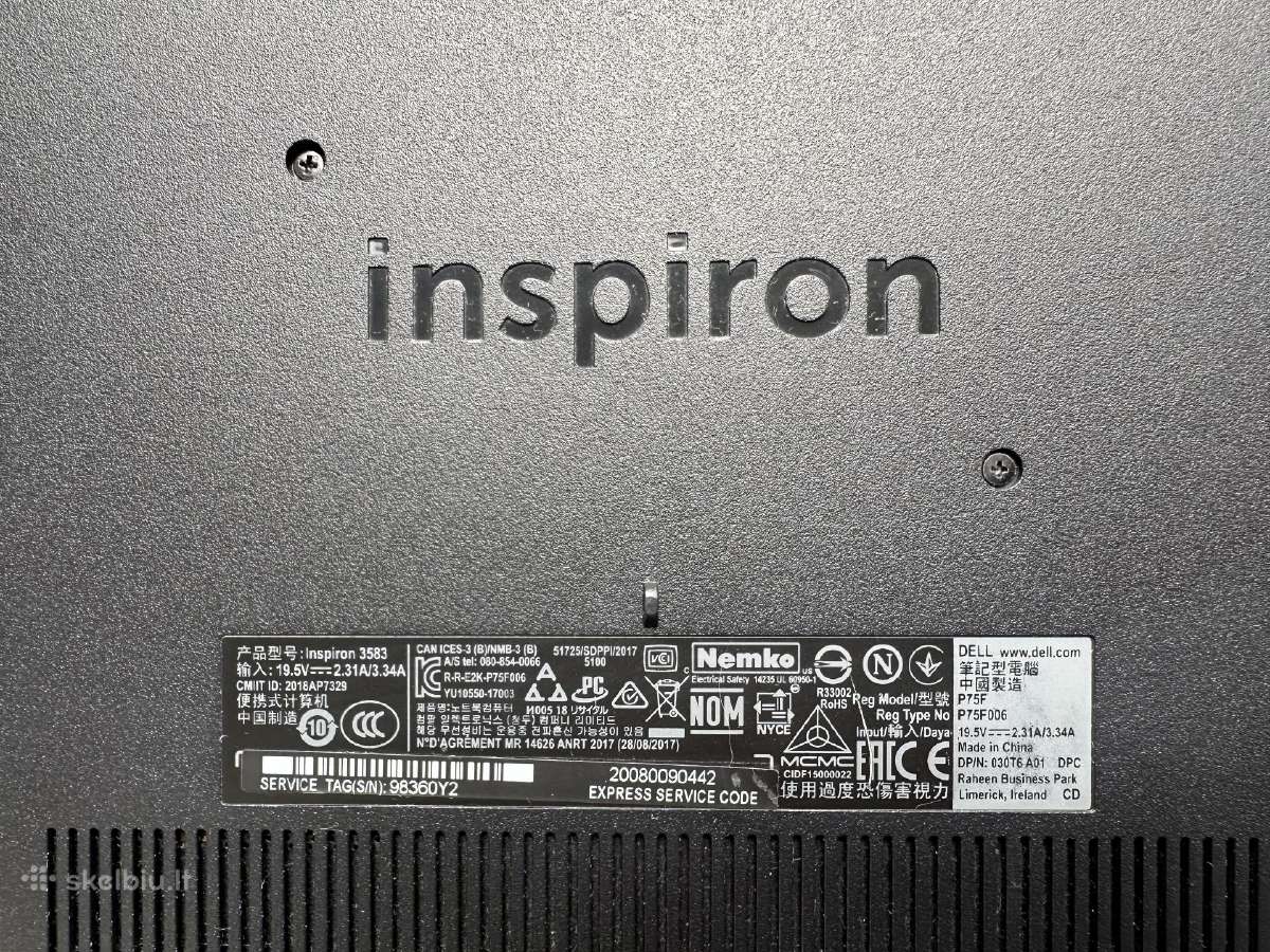 Dell Inspiron 3583 nešiojamas kompiuteris - nuotraukos Nr. 4