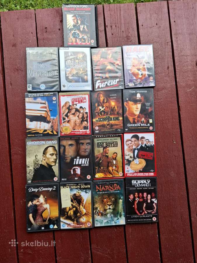 Dvd fimai zaidimai kasetės